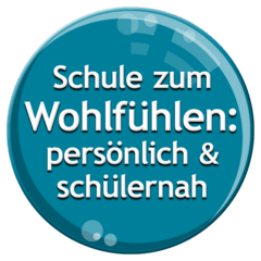 Button mit dem Text "Schule zum Wohlfühlen"