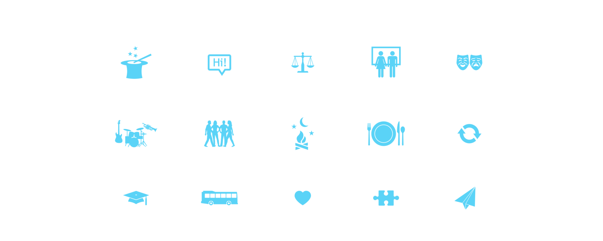 Icons zum Thema Schule zum Wohlfühlen