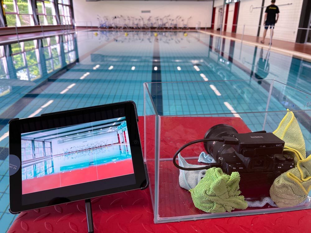 Making-of vom Filmdreh im Schwimmbad